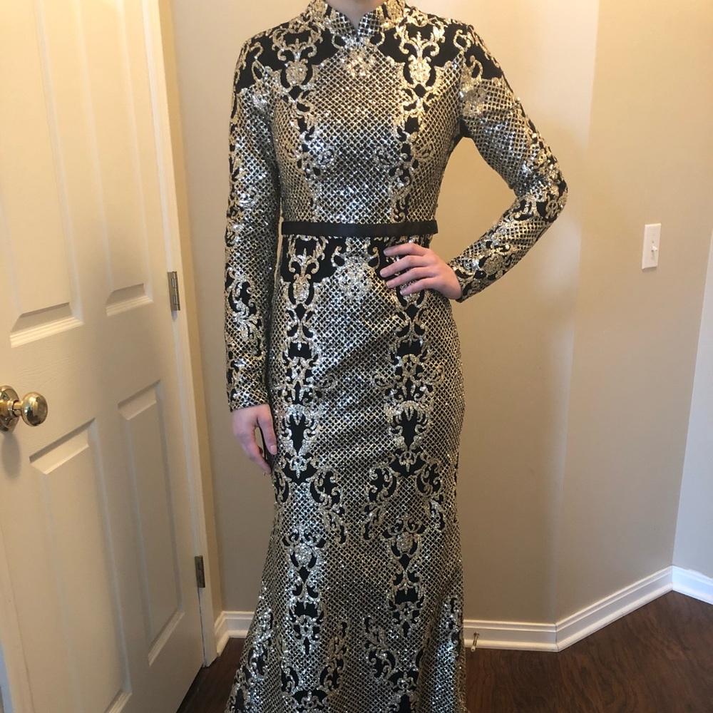 Black and gold glitter dress